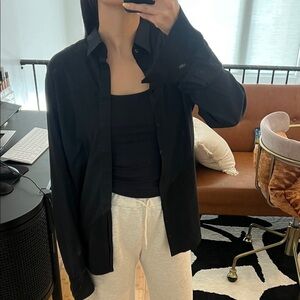 Women's Black Button Up